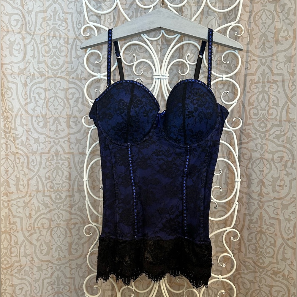 Baci Corset in Black & Dark Blue